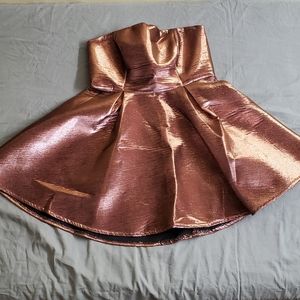 Top Shop rose gold/copper skater dress